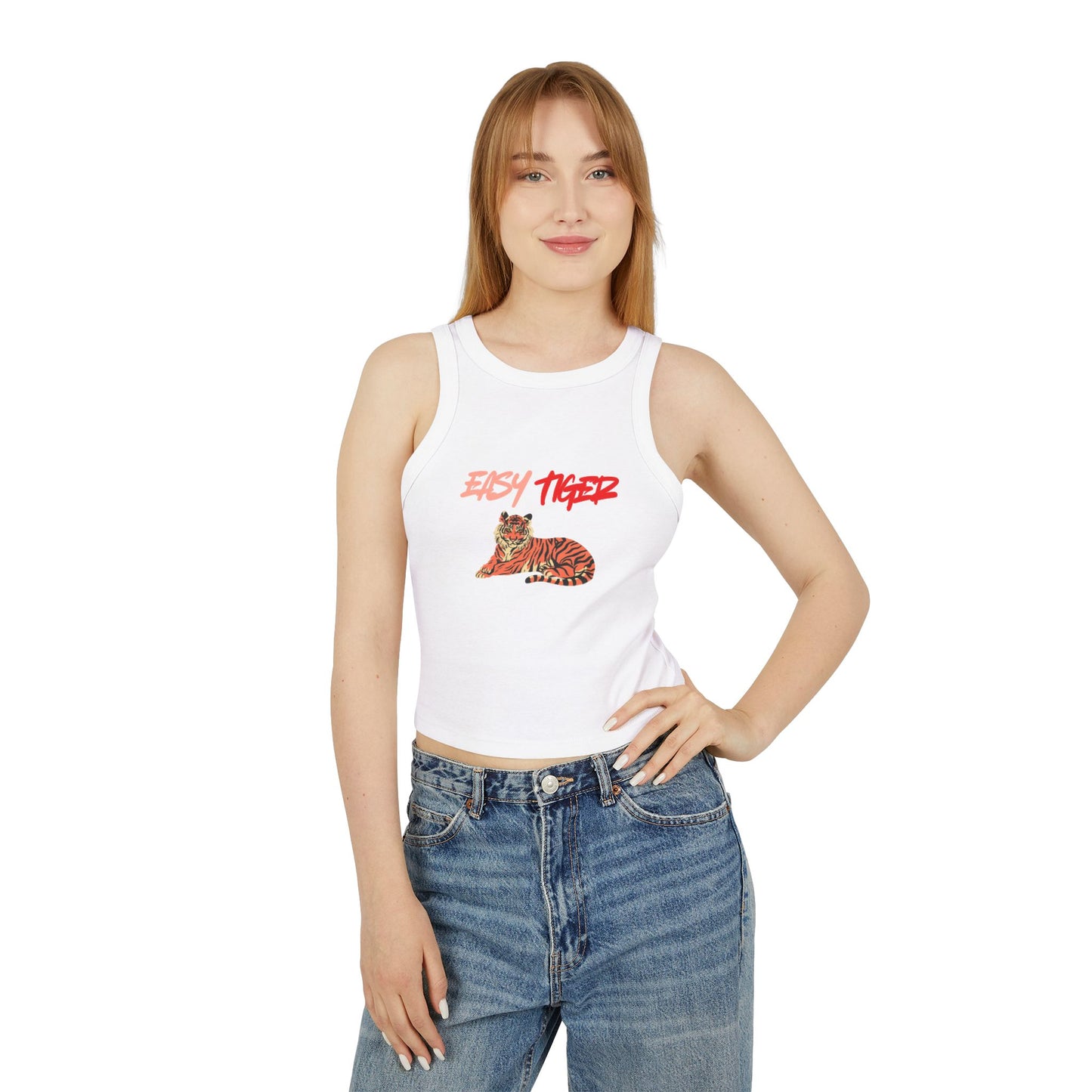 Women's Tiger Graphic Racer Tank Top